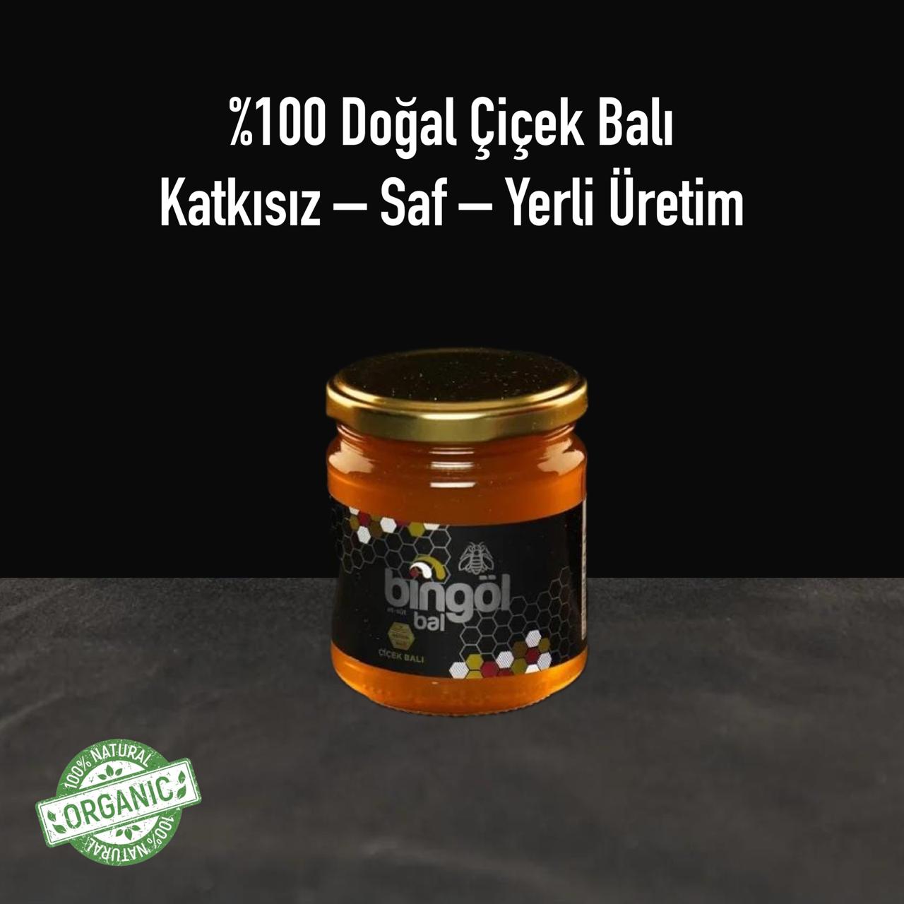 Bingöl Süzme Çiçek Balı Naturel 250 Gr