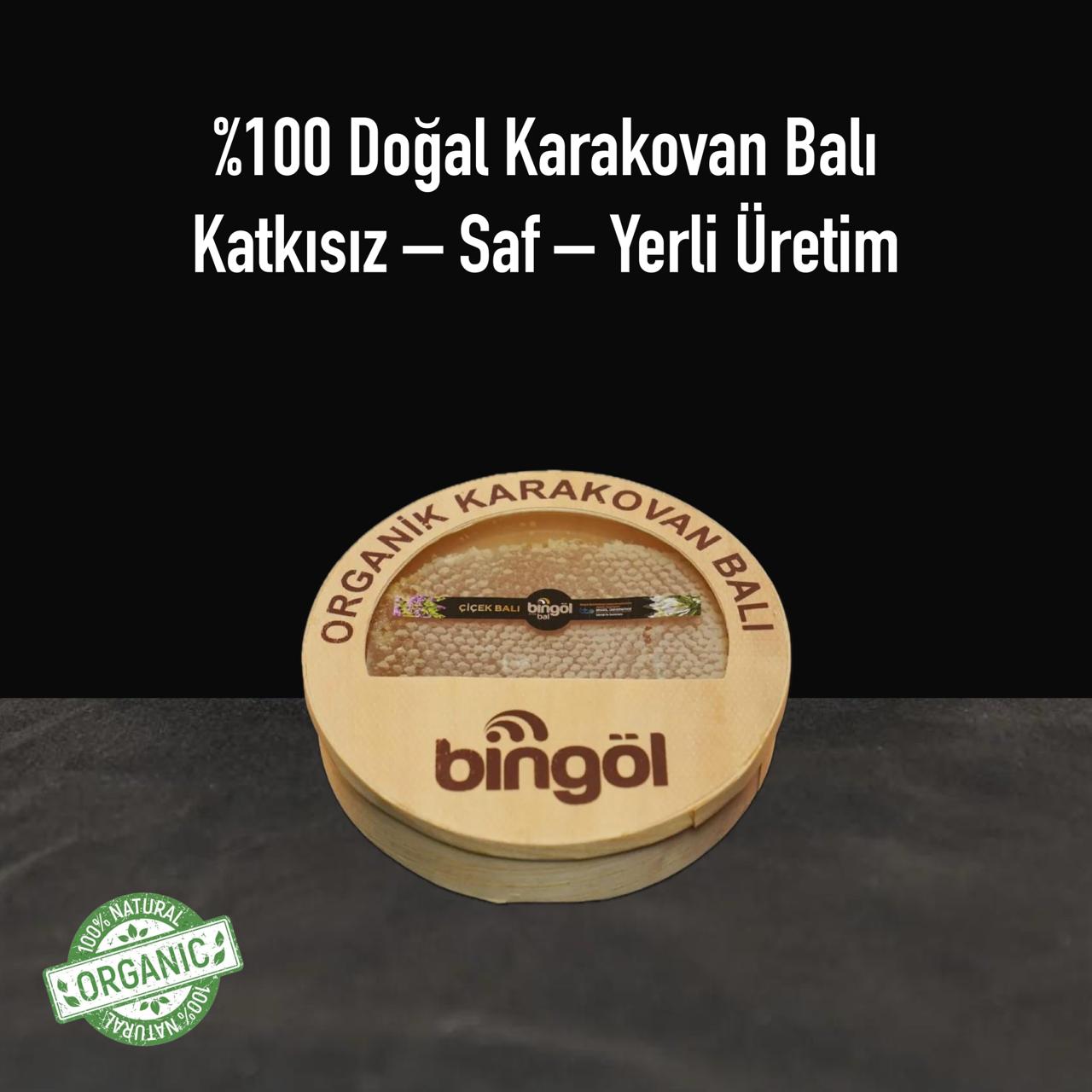 Bingöl Organik Karakovan Bal Yuvarlak Mika 1200 Gr